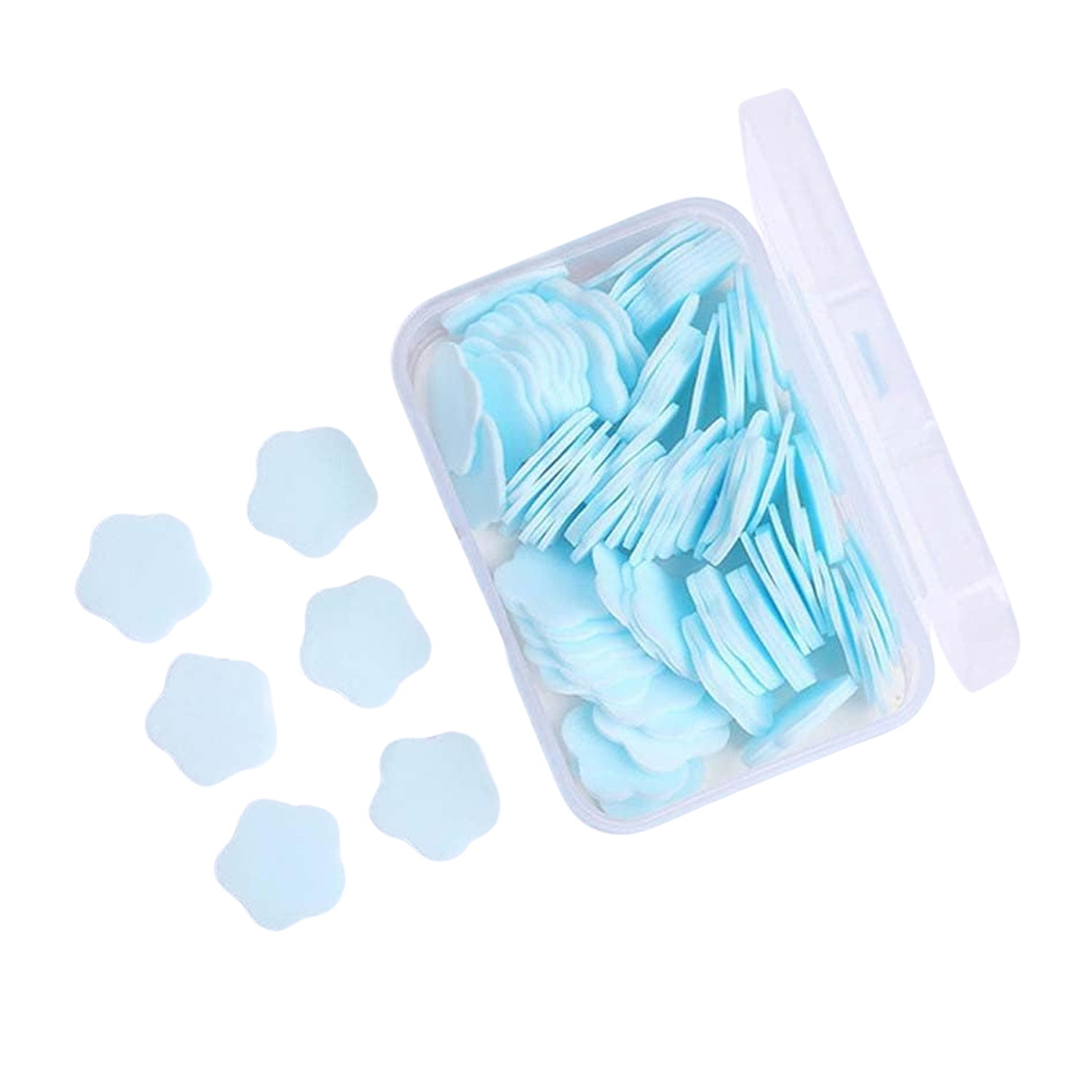 Mini Portable Travel Soap Paper Sheets Flower Shape (100 Pcs Set Approx / Mix Color) Mini Portable Travel Soap Paper Sheets Flower Shape (100 Pcs Set Approx / Mix Color)